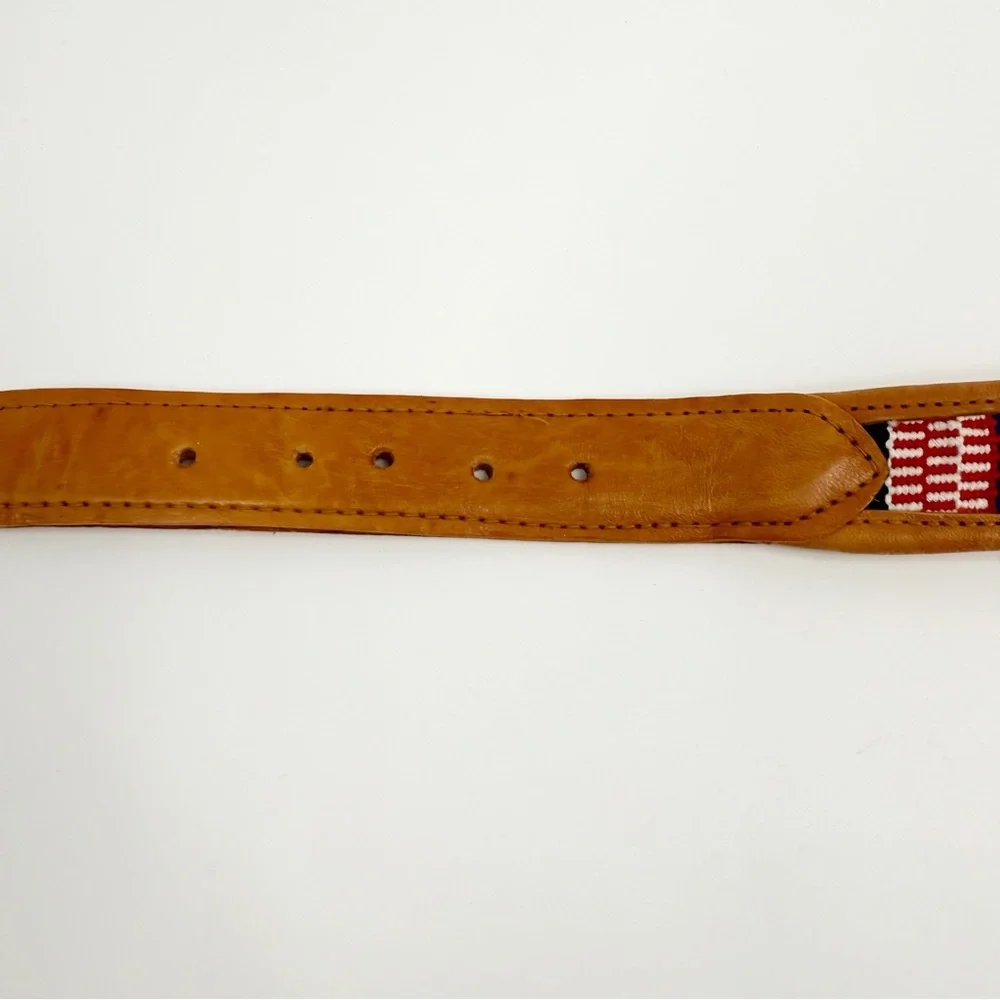 Handmade Genuine Leather Boho Indie Guatemalan Crafted Belt, Size 32